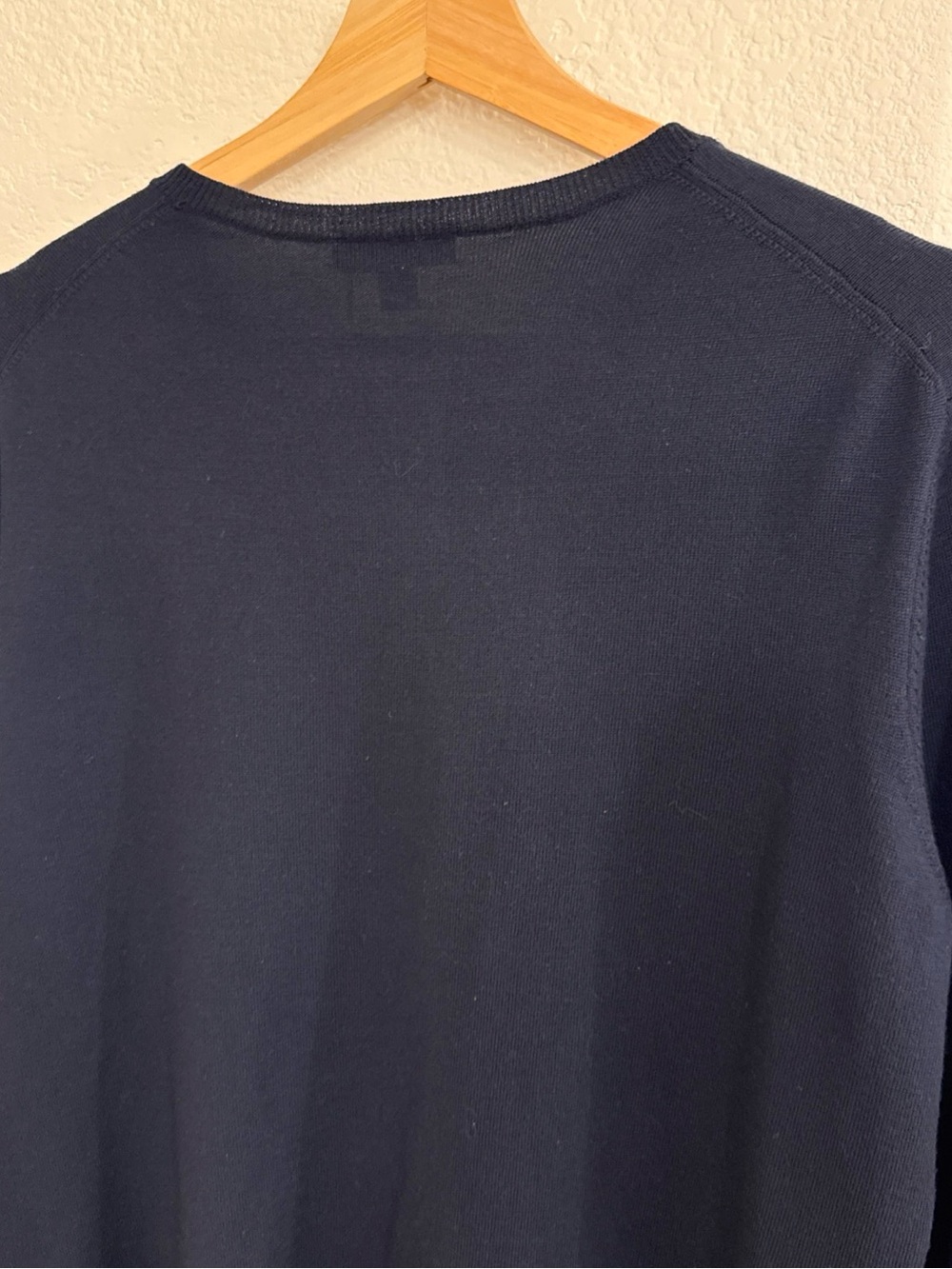 Brooks Brothers Cardigan Sweater Womens Large Navy Blue Saxxon Wool Crew Neck - Picture 9 of 13